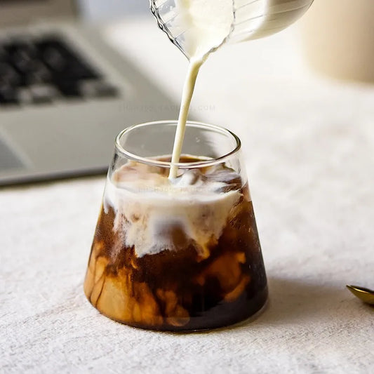 Bergvorm Waterbeker Hittebestendig Japans Transparant Glas Cup Espresso Koffie Melk Ontbijtbeker Glazen Bekers Drinkwaren