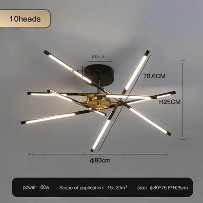 Designer Stick Shape Chandelier for Living Room Dining Tables Kitchen Island Loft Ceiling Suspension LED Lighting Fixtures Decor