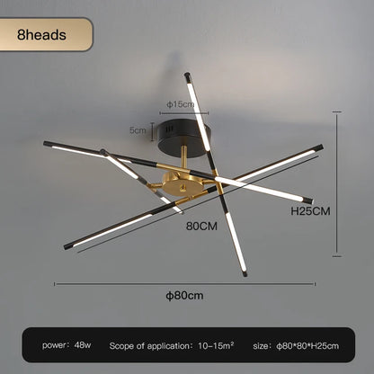 Designer Stick Shape Chandelier for Living Room Dining Tables Kitchen Island Loft Ceiling Suspension LED Lighting Fixtures Decor