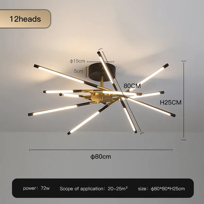 Designer Stick Shape Chandelier for Living Room Dining Tables Kitchen Island Loft Ceiling Suspension LED Lighting Fixtures Decor