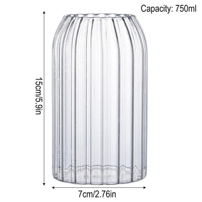 Heat-Resistant Glass Cup Vertical Stripes Coffee Cups Drinking Water Cup Transparent Tea Juice Milk Mug Tumbler