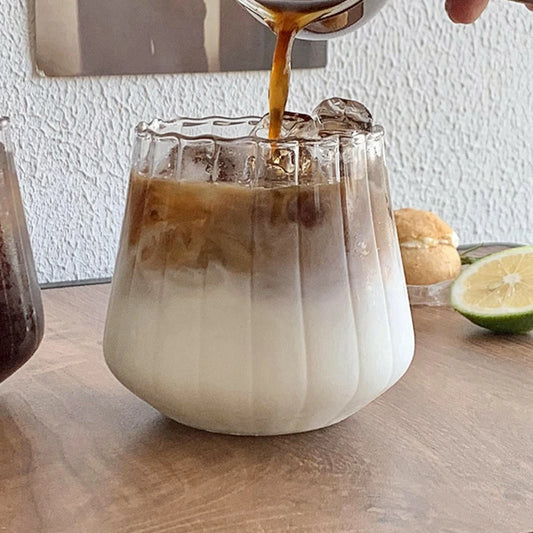 Heat-Resistant Glass Cup Vertical Stripes Coffee Cups Drinking Water Cup Transparent Tea Juice Milk Mug Tumbler