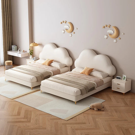 High End Double Bed Headboard Leather Glamorous King Size Twin Bed Frame Platform Kids Girl Camas De Casal Home Furniture