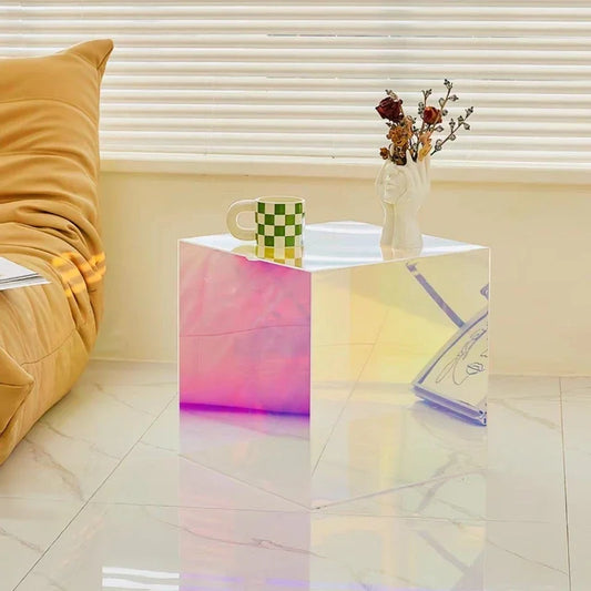 Ins Stijl Internet Celebrity Kleurrijke Salontafel Eenvoudige Vierkante Tafel Woonkamer Hoektafel Creatieve Acryl Sofa Bijzettafel