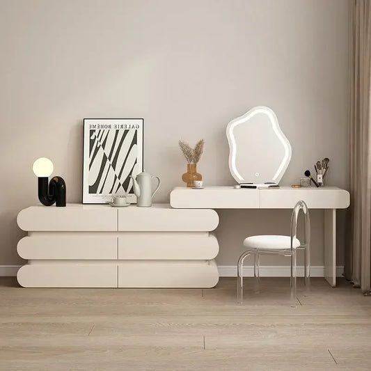 Ladenkast met make up tafel wit