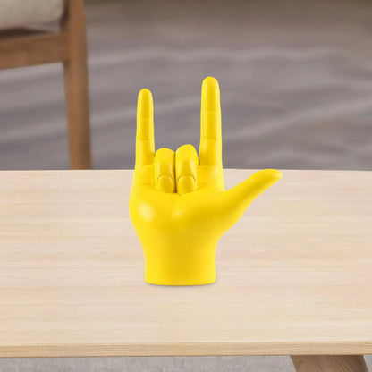 Love You Finger Gebaar Standbeeld Beeldje Rock Op Hand Sculptuur Muziek Gebaar Figuur Voor Slaapkamer Desktop Woondecoratie