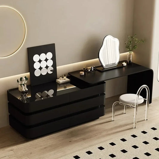 Make up tafel met ladenkast zwart