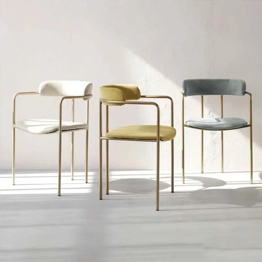 Luxury Modern Dining Chairs Gold Legs Nordic Armchair Conference Dining Chair Restaurant Live Room Sillas Para Comedor Furniture