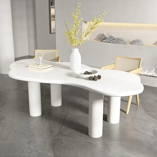 Organische eettafel Alba wit