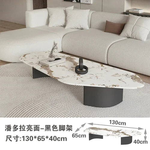 Modern Design Coffee Table Black Low Irregular Low Marble Nordic Side Table Hotel Apartamento Mesa Auxiliar Furniture For Home