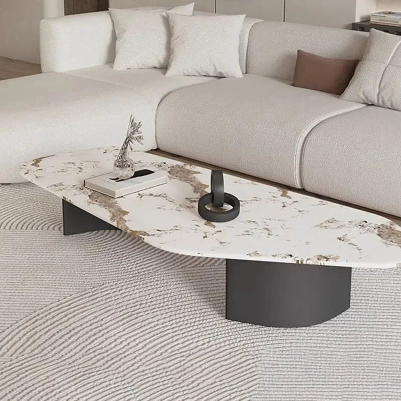 Modern Design Coffee Table Black Low Irregular Low Marble Nordic Side Table Hotel Apartamento Mesa Auxiliar Furniture For Home