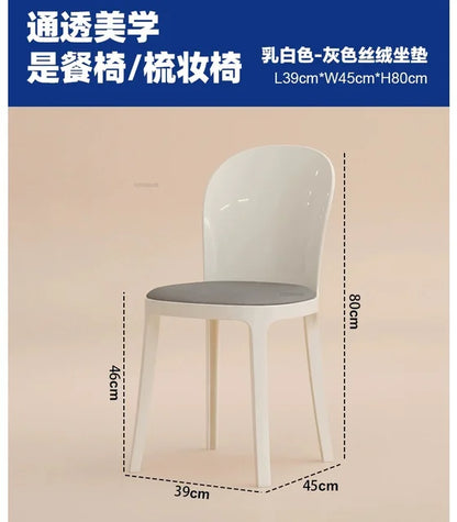 Nordic Acrylic Dining Table Chairs for Home Designer Transparent Chairs Ins Furniture Backrest Desk Chairs Bedroom Makeup Stool