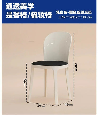 Nordic Acrylic Dining Table Chairs for Home Designer Transparent Chairs Ins Furniture Backrest Desk Chairs Bedroom Makeup Stool