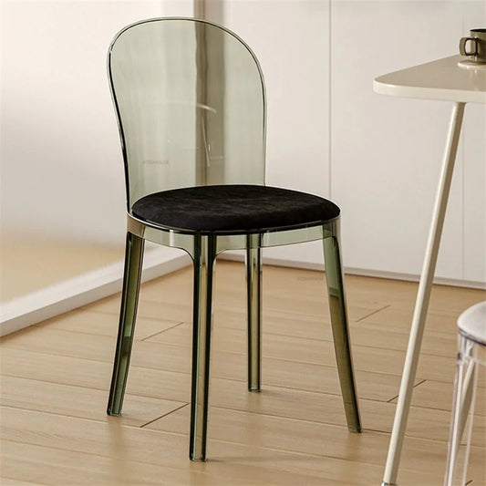 Nordic Acrylic Dining Table Chairs for Home Designer Transparent Chairs Ins Furniture Backrest Desk Chairs Bedroom Makeup Stool