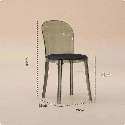 Nordic Acrylic Dining Table Chairs for Home Designer Transparent Chairs Ins Furniture Backrest Desk Chairs Bedroom Makeup Stool