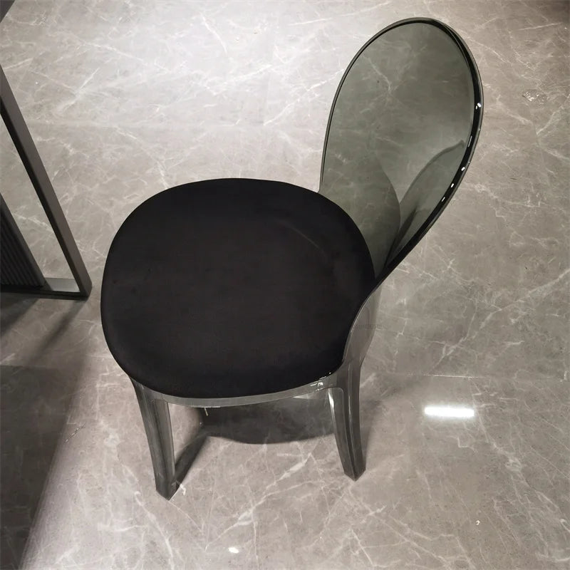 Nordic Acrylic Dining Table Chairs for Home Designer Transparent Chairs Ins Furniture Backrest Desk Chairs Bedroom Makeup Stool