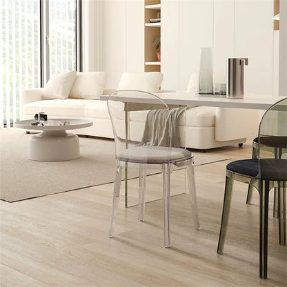 Nordic Acrylic Dining Table Chairs for Home Designer Transparent Chairs Ins Furniture Backrest Desk Chairs Bedroom Makeup Stool