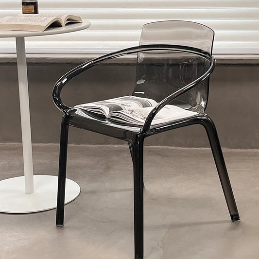Nordic Luxury Dining Chairs Acrylic Transparent Restaurants Leisure Back Chairs Lounge Relaxing Mobile Cafe Cadeira Furniture AA
