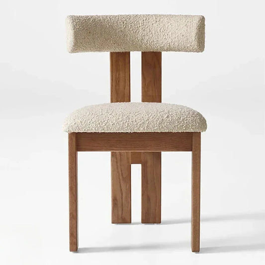 Retro designer chair, high-end solid wood family restaurant furniture, lightweight luxury living room leisure chair with