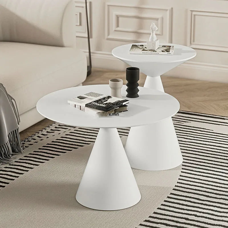 Ronde Licht Luxe Metalen Salontafel Woonkamer Meubels Sofa Bijzettafel Een Paar Balkon Theetafel Slaapkamer Nachtkastje