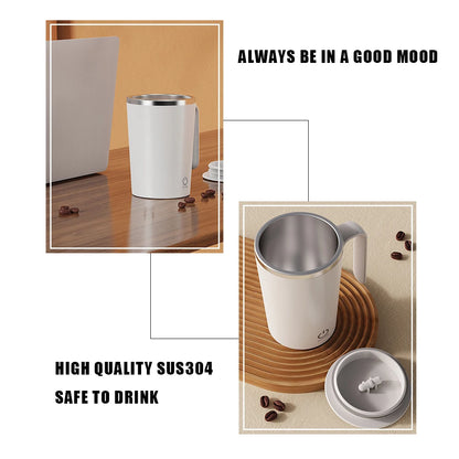 Rotating Magnetic Cup Stainless Steel 400ml Smart Mixer USB Electric Portable Shake Cup Self Stirring Mug for Mixing Coffee/Milk