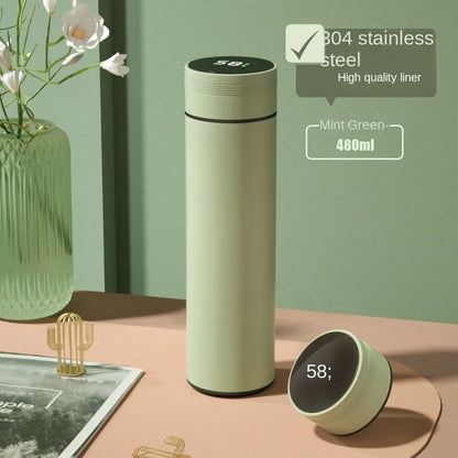500Ml Slimme Waterfles Rvs Thermos Temperatuur Display Lekvrije Vacuümkolven Koffiekopje Melk Mok Kerstcadeau