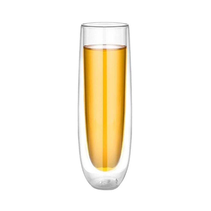 150Ml Dubbelwandige Stemless Champagne Fluit Voor Wijn Champagne Sap Thuis Gift Mokken Voor Wijn Champagne Duurzaam Te Gebruiken
