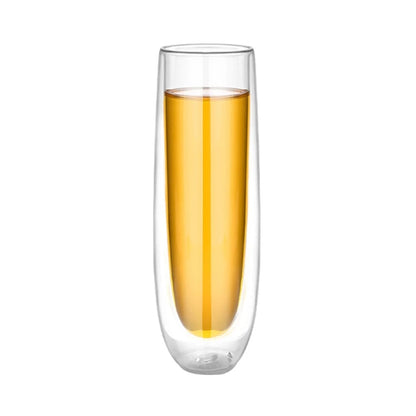 150Ml Dubbelwandige Stemless Champagne Fluit Voor Wijn Champagne Sap Thuis Gift Mokken Voor Wijn Champagne Duurzaam Te Gebruiken
