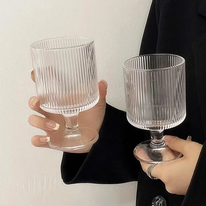 280Ml Verticale Glazen Melktheekop Set Hoogwaardige Glazen Sapcup Ins Stijl Nieuwe Gaomei Hoge Glazen Pc 'S Geschikt Voor Koffie