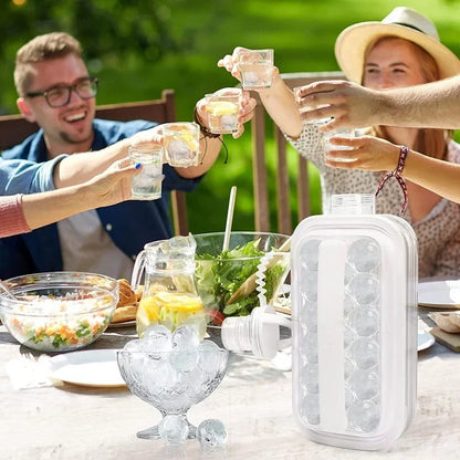 2 In 1 Siliconen Curling Keuken Gadget Creatieve Ijsblokjesbak Hockey Ketel Ijsbal Maker Draagbare Ijsmaker Fles Maakt