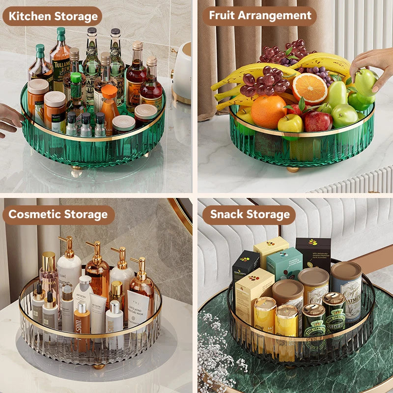Roterende Cosmetische Organizer Licht Luxe Parfum Huidverzorging Organizer Transparant Make-Up Opbergvak Voor Sieraden Aromatherapie