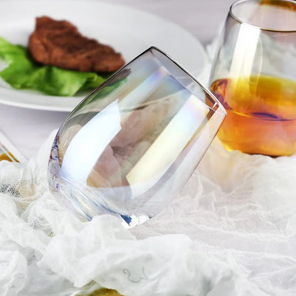 Regenboog Wijnglazen (Set Van 2/Set Van 4)-20 Oz, Grote Iriserende Wijnglazen, Waterglas, Perfect Voor Geschenken, Feest, Huis & Bar