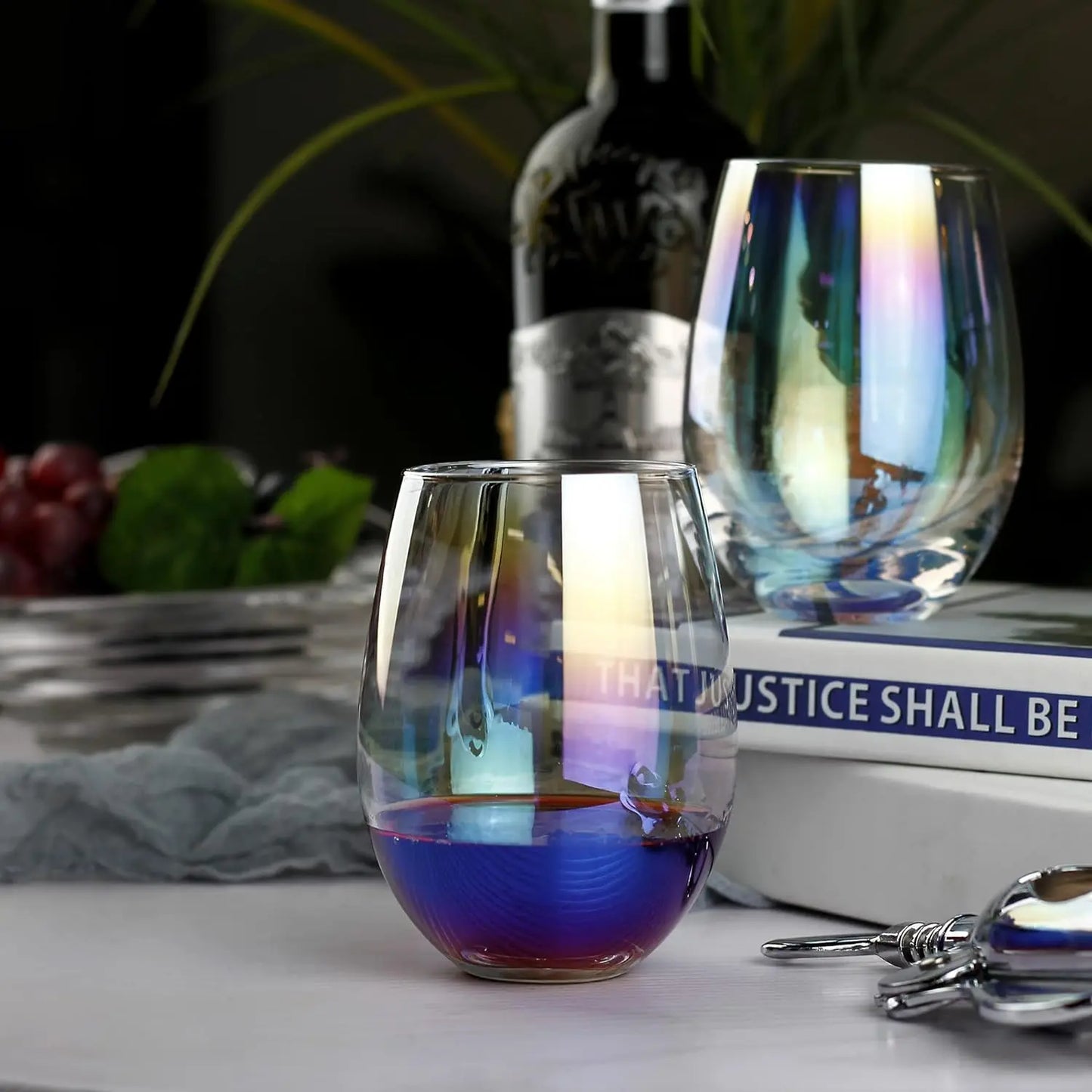 Regenboog Wijnglazen (Set Van 2/Set Van 4)-20 Oz, Grote Iriserende Wijnglazen, Waterglas, Perfect Voor Geschenken, Feest, Huis & Bar