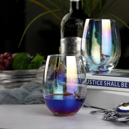 Regenboog Wijnglazen (Set Van 2/Set Van 4)-20 Oz, Grote Iriserende Wijnglazen, Waterglas, Perfect Voor Geschenken, Feest, Huis & Bar