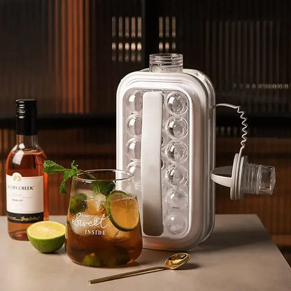 2 In 1 Siliconen Curling Keuken Gadget Creatieve Ijsblokjesbak Hockey Ketel Ijsbal Maker Draagbare Ijsmaker Fles Maakt