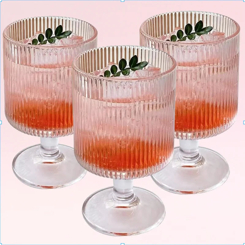 280Ml Verticale Glazen Melktheekop Set Hoogwaardige Glazen Sapcup Ins Stijl Nieuwe Gaomei Hoge Glazen Pc 'S Geschikt Voor Koffie