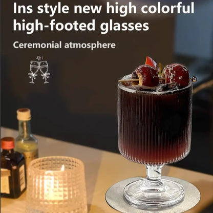 280Ml Verticale Glazen Melktheekop Set Hoogwaardige Glazen Sapcup Ins Stijl Nieuwe Gaomei Hoge Glazen Pc 'S Geschikt Voor Koffie