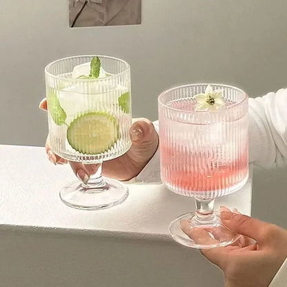280Ml Verticale Glazen Melktheekop Set Hoogwaardige Glazen Sapcup Ins Stijl Nieuwe Gaomei Hoge Glazen Pc 'S Geschikt Voor Koffie