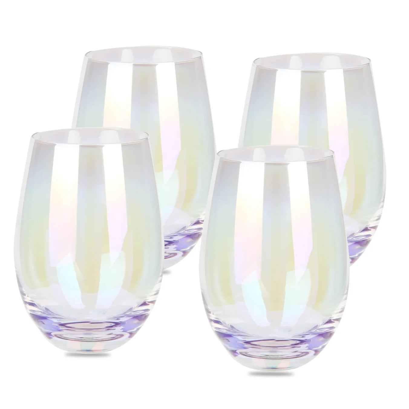Regenboog Wijnglazen (Set Van 2/Set Van 4)-20 Oz, Grote Iriserende Wijnglazen, Waterglas, Perfect Voor Geschenken, Feest, Huis & Bar