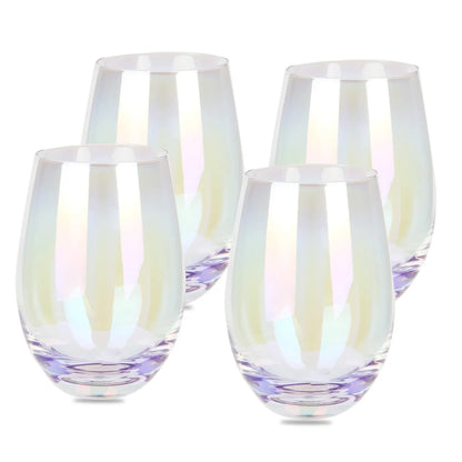 Regenboog Wijnglazen (Set Van 2/Set Van 4)-20 Oz, Grote Iriserende Wijnglazen, Waterglas, Perfect Voor Geschenken, Feest, Huis & Bar