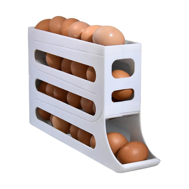 Slide Egg Storage Box Refrigerator Side Door Storage Box Egg Rolling Food Grade Egg Holder Tray Automatic Egg Rolling Egg