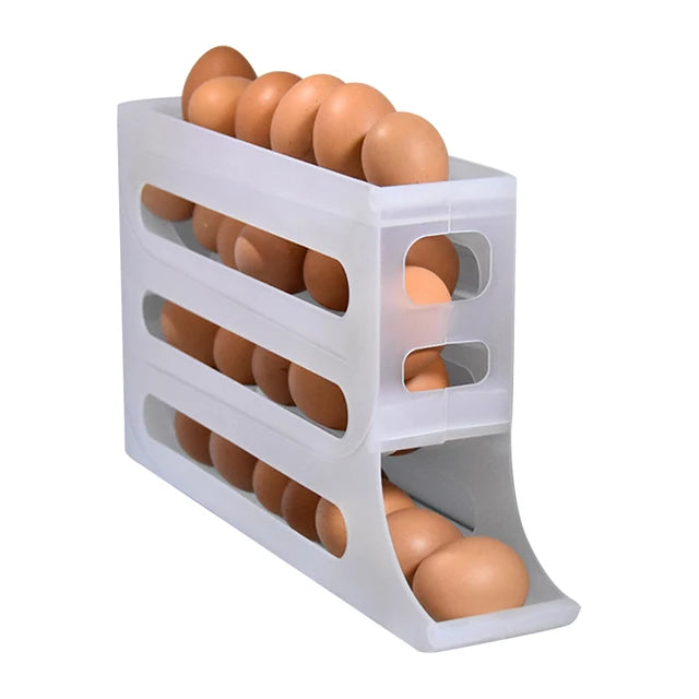 Slide Egg Storage Box Refrigerator Side Door Storage Box Egg Rolling Food Grade Egg Holder Tray Automatic Egg Rolling Egg