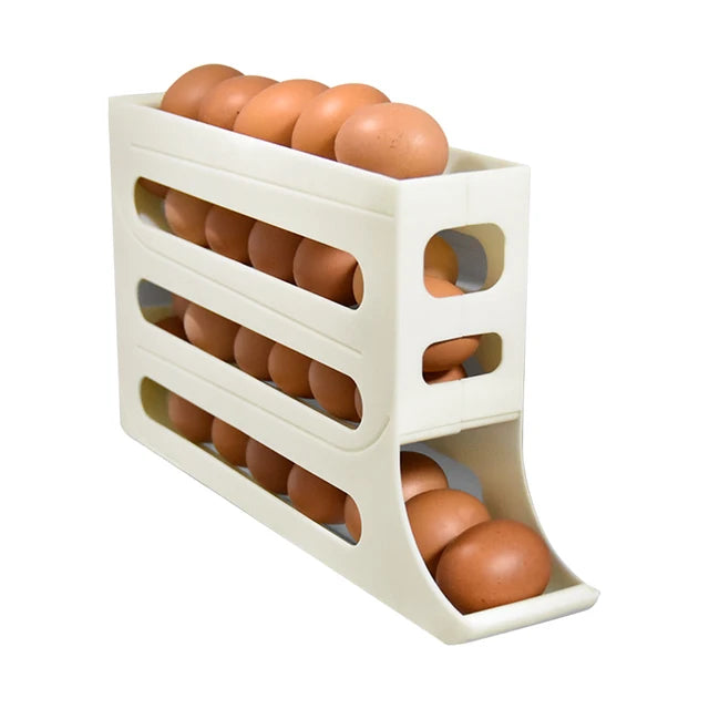 Slide Egg Storage Box Refrigerator Side Door Storage Box Egg Rolling Food Grade Egg Holder Tray Automatic Egg Rolling Egg