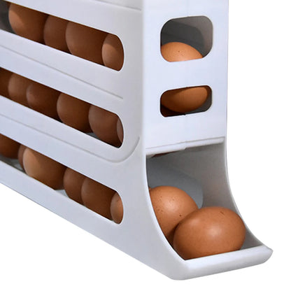 Slide Egg Storage Box Refrigerator Side Door Storage Box Egg Rolling Food Grade Egg Holder Tray Automatic Egg Rolling Egg
