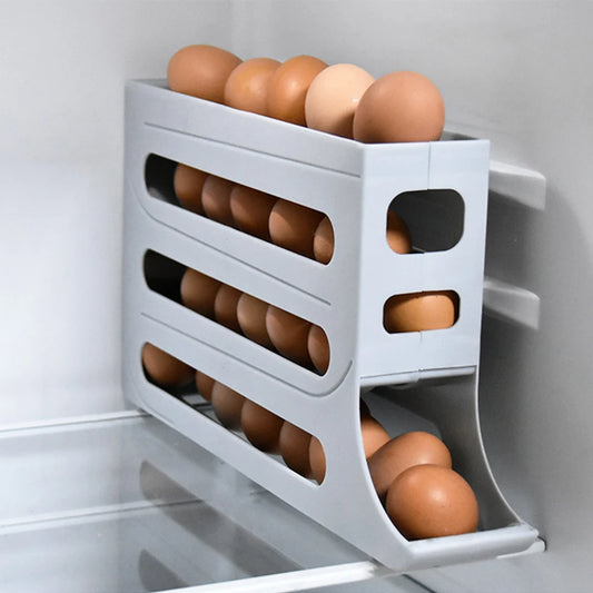 Slide Egg Storage Box Refrigerator Side Door Storage Box Egg Rolling Food Grade Egg Holder Tray Automatic Egg Rolling Egg