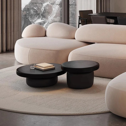 Small Black Coffee Table Designer Set Sofa Tray Aesthetic Round Side Tables Luxury Low Mesa Auxiliar Living Room Accessories