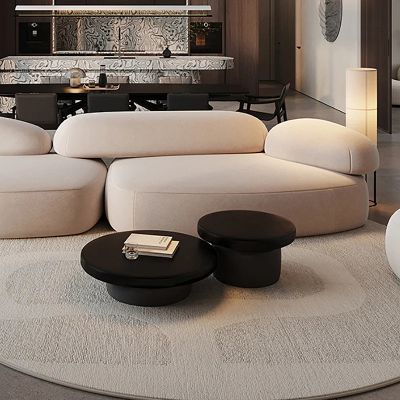 Small Black Coffee Table Designer Set Sofa Tray Aesthetic Round Side Tables Luxury Low Mesa Auxiliar Living Room Accessories