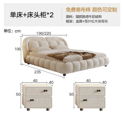 Storage Unique Beds Modern Luxury Queen Sized Bed Organizer Frames Headboard Lit Intelligent Multifonctions Home Decoration