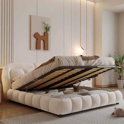 Storage Unique Beds Modern Luxury Queen Sized Bed Organizer Frames Headboard Lit Intelligent Multifonctions Home Decoration