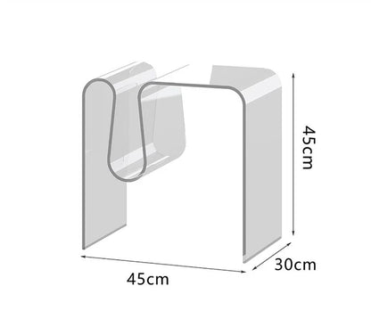 Support Custom Size - Clear Acrylic Side Table Bedroom Nightstand Modern Design Bedside Table Home Decor Display End Table